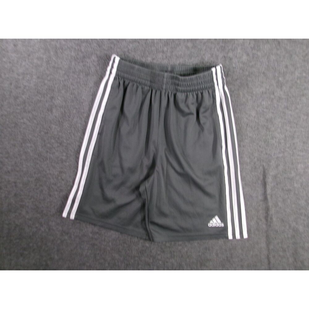 Adidas Short Youth Large Grey Athletic Sporty 3 Stripes Casual Summer Basketball